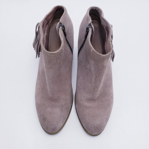 Vionic Women's 8.5 Faros Fringed Bootie Taupe Suede Waterproof Comfort Size Zip - Picture 6 of 11